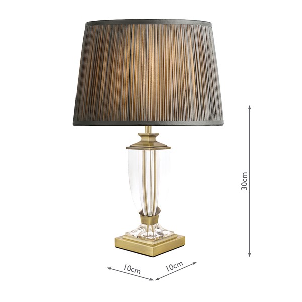 (image for) Laura Ashley Carson Small Table Lamp Antique Brass & Crystal Base Only